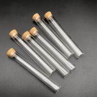 15x100mm Lab 10pcs/20pcs/50pcs/100pcs Thick Glass Test Tube with Flat bottom and Cork Stoppers For School Supplies Bar  Wine Tools