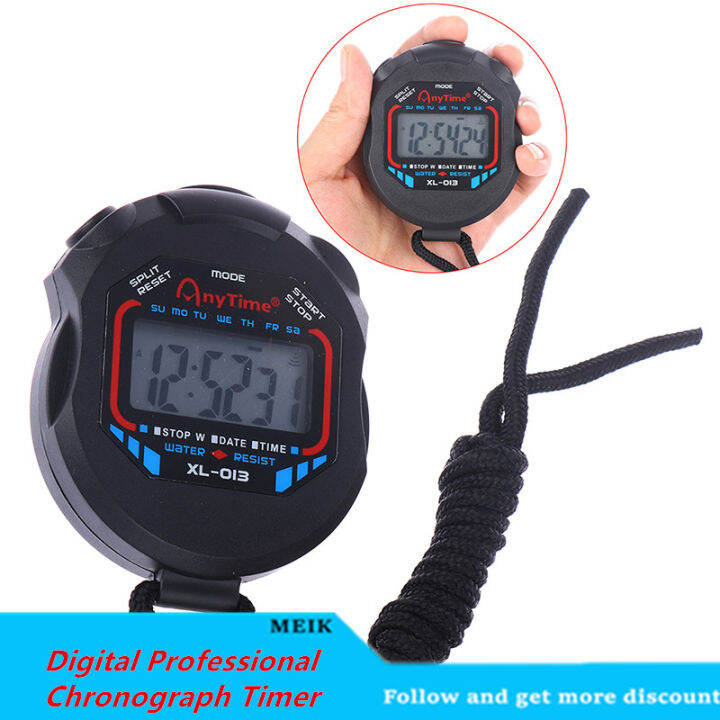 LCD Digital Professional Chronograph Timer Counter Stop Watch Stopwatch ...