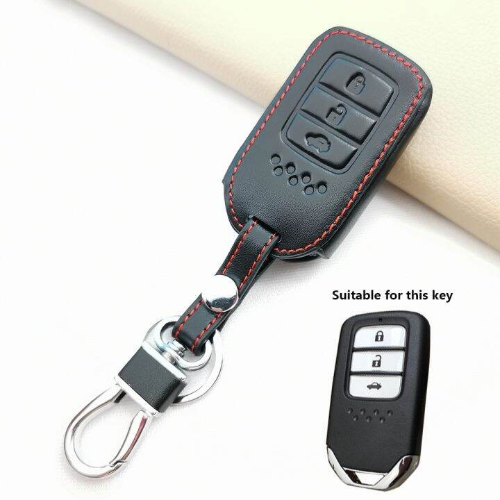 leather-car-remote-key-case-cover-for-honda-crv-cr-v-fit-civic-accord-hr-v-hrv-city-odyssey-xr-v-shell-holder-keychain-protector