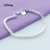 New 925 Sterling Silver Bracelet 4MM Venetian Silver Bracelet Female Charm Jewelry Woman amp; Men 39;s Jewelry Gift