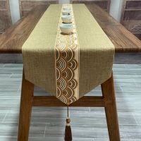 Table Linen Table Runner ผ้าคาดโต๊ะสไตล์จีนโต๊ะน้ำชาแบบเซนสไตล์จีนผ้าคอตตอนลินินผ้าลินินลายยาวผ้าปูโต๊ะน้ำชาใช้ในบ้านผ้าปูโต๊ะผ้าชา