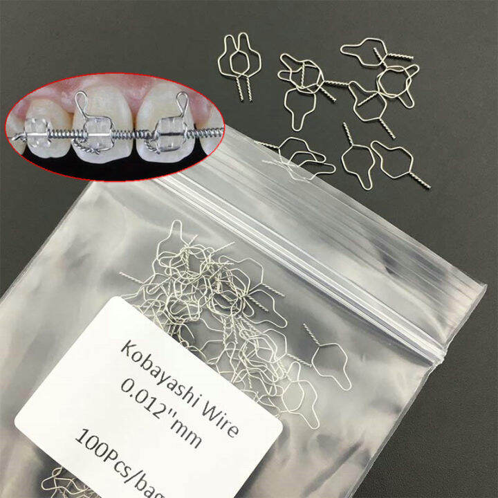 100pcs/bag Dental Kobayashi Wire Archwire Dentistry Metal Ligature Tie