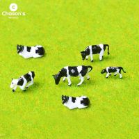 10pcs 1/87 Miniature Cow Ox Bull Cattle Figurines Farm Models Fairy Garden Sandbox Landscape Action Figures Toys Ornaments