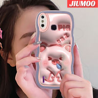 เคส JIUMOO สำหรับ Infinix Smart 4เคส X653 4C อัจฉริยะ3D การ์ตูนหมูน่ารักแฟชั่นขอบครีมกันกระแทกหลากสีเคสโทรศัพท์แบบใสกรอบซิลิโคนเคสนิ่มโปร่งใสป้องกันเลนส์กล้อง