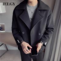 IELGY เสื้อกันลมแจ็คเก็ตขนสัตว์สำหรับผู้ชาย,ผ้าแฟชั่นสำหรับสุภาพบุรุษสไตล์อังกฤษ