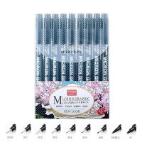 ปากกาศิลปะมาร์กเกอร์วาดการ์ตูน Set Pulpen สำหรับปากกา Fineliner ปากกาแบบเข็มแปรงภาพร่างสายเบ็ดแบบวาดด้วยมือ