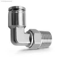 ♂♝❁ PL pneumatic stainless steel connector BSP4mm-12mm hose 1/8 1/4 3/8 1/2 external thread pneumatic pipe elbow connecting pipe