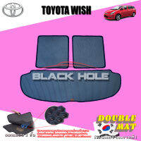 Toyota Wish ปี 2004 - ปี 2007 พรมรถยนต์Wish พรมเข้ารูปสองชั้นแบบรูรังผึ้ง Blackhole Double Mat (ชุดที่เก็บสัมภาระท้ายรถ)