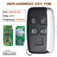 315เมกะเฮิร์ตซ์433เมกะเฮิร์ตซ์ FCC:KOBJTF10A สมาร์ทรถระยะไกล Key Fob เปลี่ยน5ปุ่มสำหรับ2012-2017 Range Rover Evoque กีฬา ID49ชิป