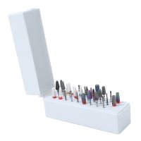 1PCS 30 Holes Nail Drill Bits Storage Box White Dustproof Drill Bit Case Holder Nail Tools for Acrylic Nail Drill file Bits