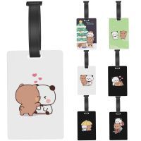 Panda Brownie Bear Mochi Cats Luggage Tag Suitcase Accessories Travel Baggage Boarding Tag Portable Label Holder ID Name Address Luggage Tags