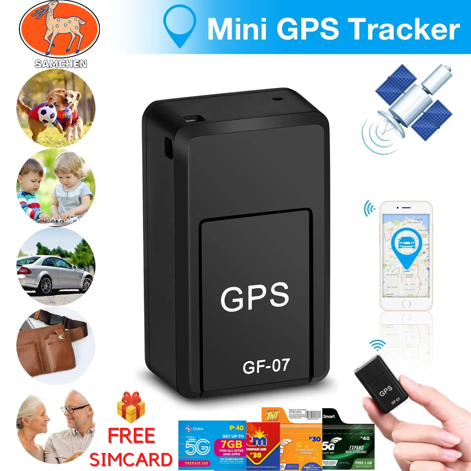 Extraordinary All draft Samchen Mini Magnet GPS Tracker Car Vehicle Locator GPS`Tracking device for  motorcycle Voice Monitor SMS Locator Free SIMCARD | Lazada PH