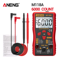 ANENG M118A Digital Mini Multimeter Tester Auto Mmultim True Rms Tranistor Meter พร้อม NCV Data Hold 6000นับไฟฉาย