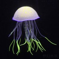 ๑ஐ aquarium large blue lighthouse-shaped simulated jellyfish fish tank decoration floating soft fluorescent free shipping