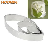 Hoomin 3ชิ้น/เซ็ต Leaf Shape แม่พิมพ์คุกกี้ทำขนมเค้กฟองดองแม่พิมพ์สแตนเลสมีดหั่นบิสกิตเครื่องมือทำเค้ก