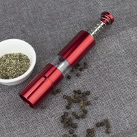 Hand Driven Metal Pepper Grinder/Salt Mill MullerPortable Thumb Push Aluminium CaseStainless Steel Core