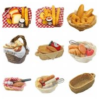 1:6/1:12 Scale Miniature Bread Basket With Milk Jam Egg Beater Simulation Food Toy Furniture Ornaments Kit Dollhouse Accessories