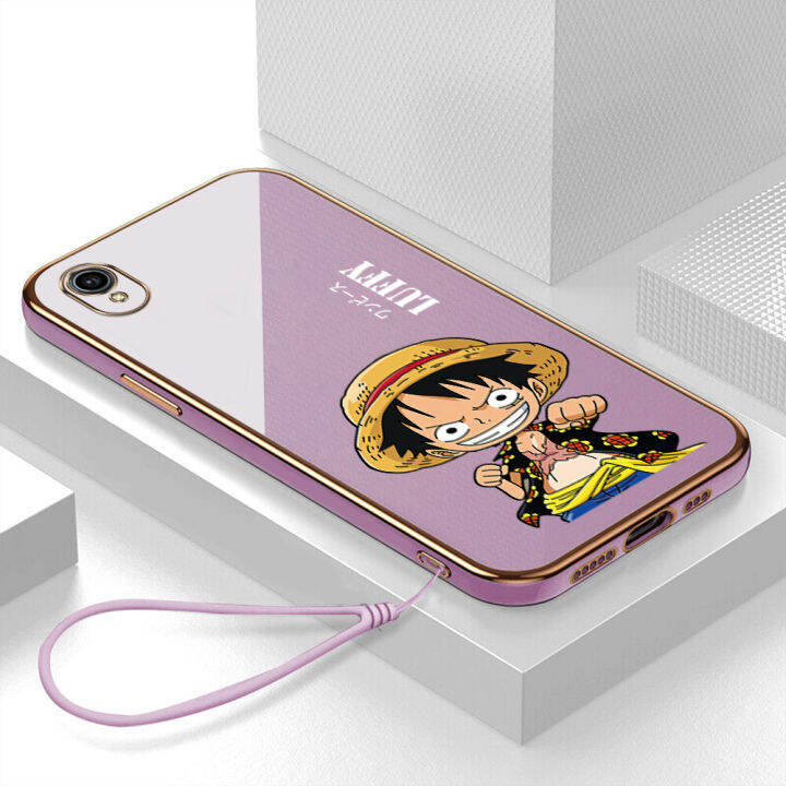 เคส-vivo-y1s-case-luffy-ลักชัวรี่-6d-ซอฟท์ซิลิโคนกรอบสี่เหลี่ยมชายนี่ฟูลแบ็คปก