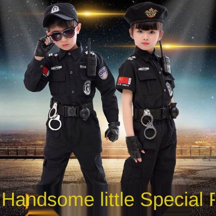 Children S Police Uniforms, Long-sleeved Special Clothes, Traffic Boys 