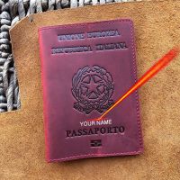 Genuine Leather Italian Passport Cover Personalized with Name Business Unisex Durable Italy Passport Holder Card Holders