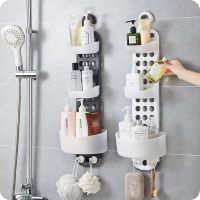 ▨☢ 1PCS Bathroom wall-mounted storage rack free punching shower rack sink rack corner storage holder shelves ZP8071410