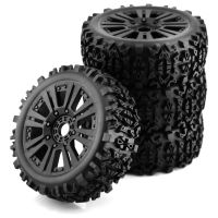 4PCS 1/8 Off-Road Car Wheels Tires 120Mm Rubber Rocks Tyres Black Wheels Tires for Redcat