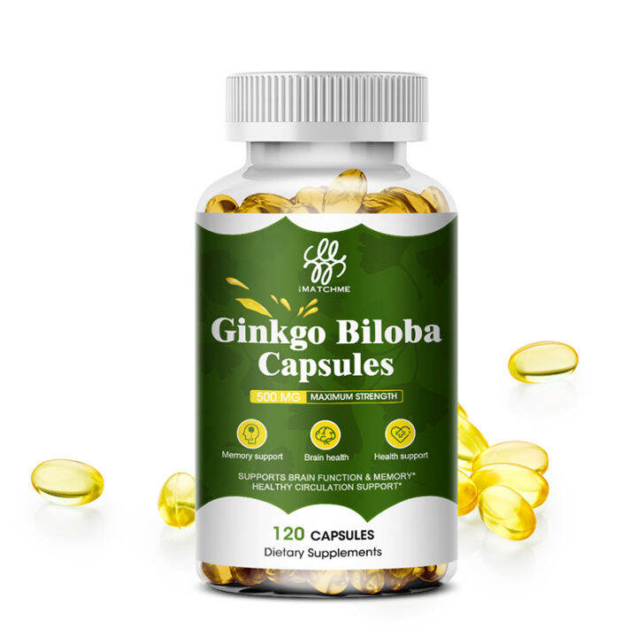 iMATCHME Ginkgo Biloba Capsules Supports Lower blood pressure and cholesterol Supports Brain and