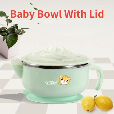 Stainless Steel Insulation Bowl Childrens Bowl Baby Insulation Sucker Bowl Anti-scalding Complementary Food Bowl