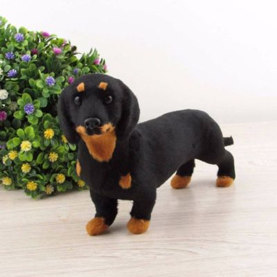 XUECHUANGYING 3D Home Decoration Child Gift Handcrafted Pet Puppy Animals Stuffed Toy Dachshund Simulation Toy Dog Model