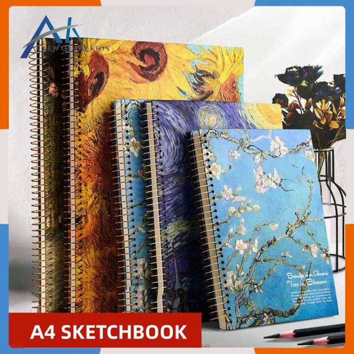 AFGK Original A4 Van Gogh Spiral Sketchbook Thick Sketchbook Hard Case