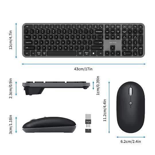 Jelly Comb 2.4G and TypeC Keyboard and Mouse Set with Numeric Keypad