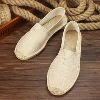 Wnfsy Autumn Men Canvas Shoes Breathable Men Casual Shoes Slip-On Hemp Shoes Graffiti Espadrilles Men Footwear Flats Zapatillas