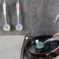 【CC】 1PC Handle Cleaning Pan Pot Bowl Tableware Dish Washing Double-headed Plastic