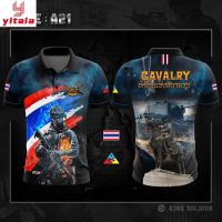 พร้อมส่ง เสื้อยืด A21 เสื้อโปโลทหารม้า คอปกพิมพ์ลาย CAVALRY