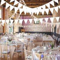 【CC】 10M Pink Wedding Background 36 Flags Non-woven Bunting Garland FestivalParty