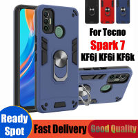 สำหรับ Tecno Spark 7 2021 6.5 "KF6 KF6j KF6i KF6k PR651h เกราะเคสกันกระแทก Anti-Fall แหวนแม่เหล็กผู้ถือ Shell เคสปิดมีขาตั้ง