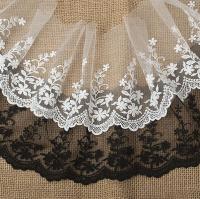 Free Shipment scrabooking Cotton Lace Trim for Wedding Decoration 2 Meters/Lot Beige Black White Wide Ribbon lace Pipe Fittings Accessories