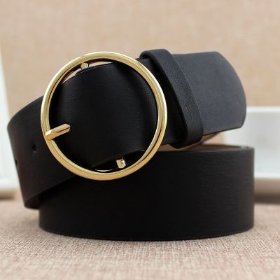 Fashion Classic Round Buckle Ladies Wide Belt Women 39;s 2020 Design High Quality Female Casual Leather Belts for Jeans Kemer
