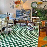 【CC】❏●  Checkered Rug for Room Bedroom Table