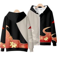 Genshin Impact Kaedehara Kazuha Cosplay Zipper Sweatshirt 3D Long Sleeve Women Men Hoodie Anime Clothes