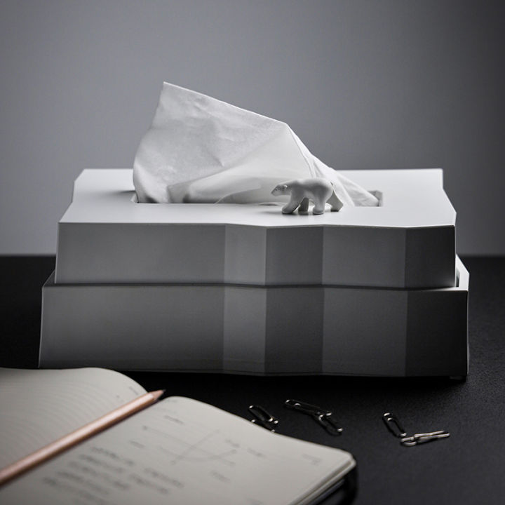qualy-polar-bear-iceberg-facial-tissue-holder-กล่องใส่กระดาษทิชชู่-กล่องทิชชู่-กล่องทิชชู่รูปน้องหมีรักษ์โลก