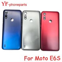 สำหรับ Motorola Moto E6S ฝาหลังปิดโทรศัพท์ด้านหลังแผงด้านหลังประตูตัวเครื่องอะไหล่ซ่อมเคส + อะไหล่ LHG3765ปุ่มปรับระดับเสียง