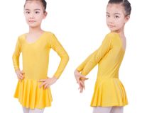 Long sleeved Spandex Gymnastics Leotard for Girls Ballet Dress Clothing Kids Dance Wear