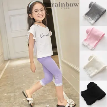 Girls Stretch Leggings 2023 New Summer Thin Skinny Knee Length Pant Toddler  Costume Children Girl Clothes Tight Five Trousers - AliExpress