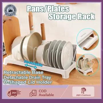 Kitchen Storage Rack, Telescopic Pot Lid Holder, Tableware