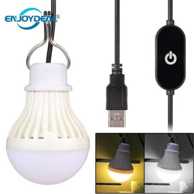 【Worth-Buy】 หลอดไฟที่หรี่แสงแบบแตะ Led 5V 5W หลอดไฟ Usb Led แสงอุ่นสีขาวฉุกเฉินกลางแจ้ง/หลอดไฟสีขาวเย็นสำหรับตกปลาเดินป่าตั้งแคมป์