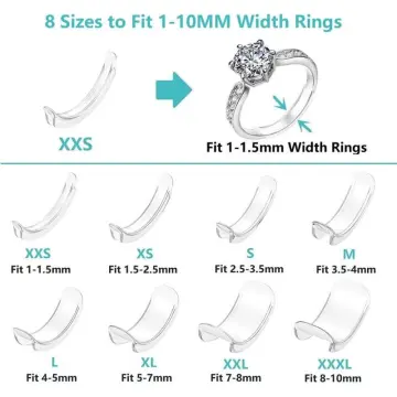 12Pc Different Size Silicone Invisible Ring Sizer Adjuster Ring Adjuster  For Loose Ring For Wide Ring Jewelry Adjuster