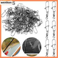 WENKEN 25Pcs 8 Word Loop หมุดหัวเข็มขัดตกปลา รอกหมุน เบ็ดตกปลา เบ็ดตกปลา อุปกรณ์ตกปลา สแน็ปสแตนเลส ขั้วต่อแปดแหวน