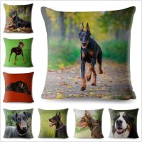 hjk▥  Doberman Dog Print Throw Cover 45x45 Cushion Sofa Pillows Cases