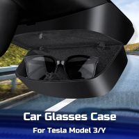 【CW】 Car Glasses Holder Sunglasses Storage for Tesla 3 Y 2020 2022 Windshield Organizer Interior Accessories